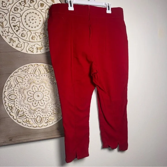 🔥 Hell Bunny Red Cigarette Pants 2XL UK 18 Rockabilly Pinup Goth - Picture 2 of 8